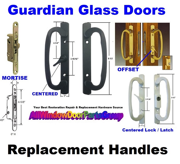 Guardian Glass Sliding Glass Patio Door Handle Set Off Set Latch